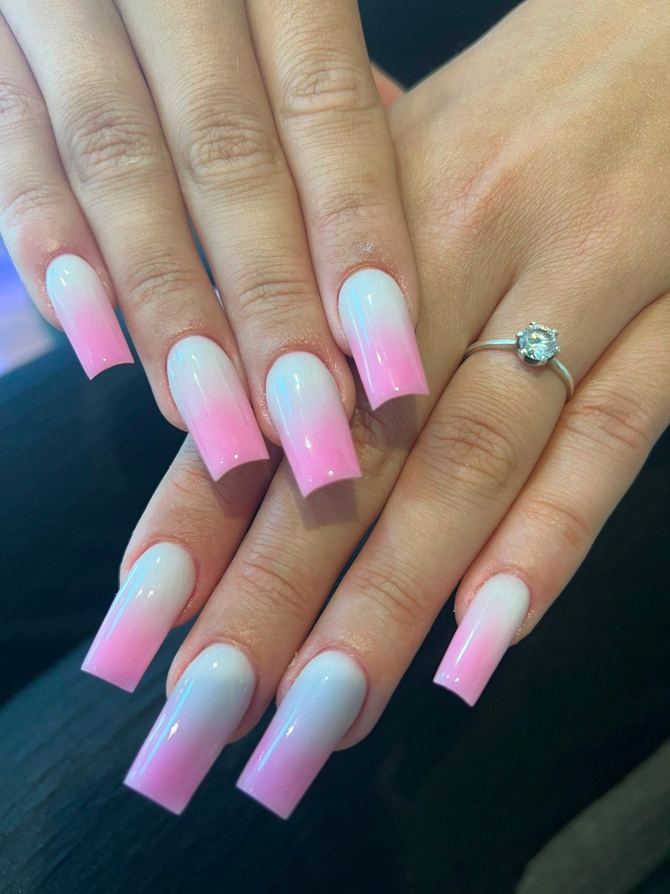 Pink Babyboomer Ombré aus dem Studio